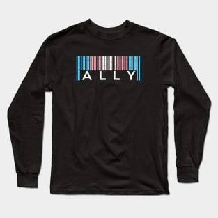 Transgender Pride Flag Barcode Ally Long Sleeve T-Shirt